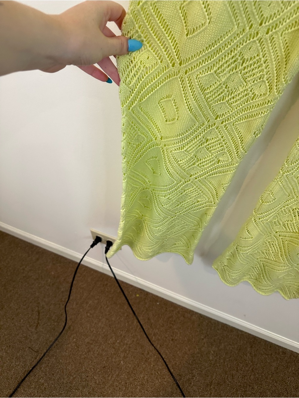 Free People FP Beach Get Away Fauxchet Lime Green Pants Size Medium - Picture 4 of 6